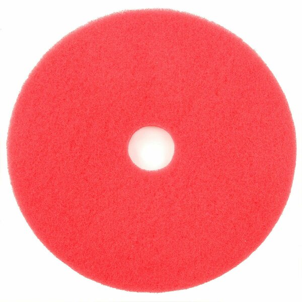 Global Industrial 18in Buffing Pad, Red, 5PK 641290RD